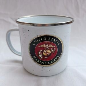 United States Marine Corps White Ceramic Camper Mug